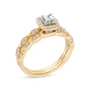 Thumbnail Image 3 of 3/8 CT. T.W. Princess-Cut Diamond Frame Scallop Shank Bridal Set in 10K Two-Tone Gold