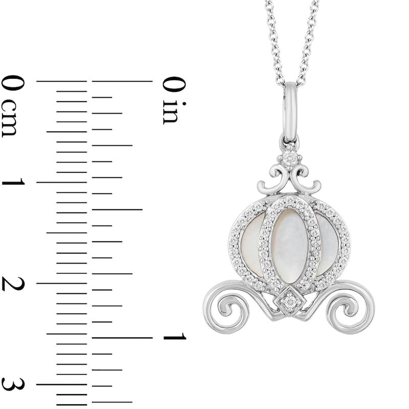 Main Image 3 of Collector's Edition Enchanted Disney Cinderella 70th Anniversary Pearl and Diamond Carriage Pendant in Sterling Silver