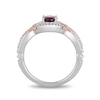 Thumbnail Image 3 of Enchanted Disney Mulan Live Action Rhodolite Garnet and 1/6 CT. T.W. Diamond Ring in Sterling Silver and 10K Rose Gold