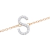 Thumbnail Image 2 of 1/10 CT. T.W. Diamond &quot;S&quot; Initial Bracelet in 10K Gold - 7.5&quot;