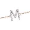 Thumbnail Image 2 of 1/10 CT. T.W. Diamond &quot;M&quot; Initial Bracelet in 10K Gold - 7.5&quot;