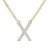 Thumbnail Image 1 of 1/10 CT. T.W. Diamond &quot;X&quot; Initial Necklace in 10K Gold - 17&quot;