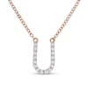 Thumbnail Image 1 of 1/10 CT. T.W. Diamond &quot;U&quot; Initial Necklace in 10K Gold - 17&quot;