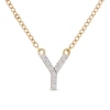 Thumbnail Image 1 of 1/10 CT. T.W. Diamond &quot;Y&quot; Initial Necklace in 10K Gold - 17&quot;