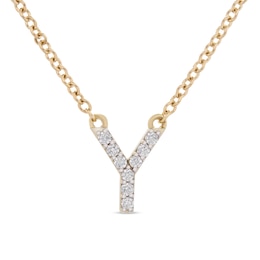 1/10 CT. T.W. Diamond &quot;Y&quot; Initial Necklace in 10K Gold - 17&quot;