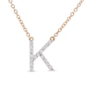 Thumbnail Image 1 of 1/10 CT. T.W. Diamond &quot;K&quot; Initial Necklace in 10K Gold - 17&quot;