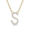 Thumbnail Image 1 of 1/10 CT. T.W. Diamond &quot;S&quot; Initial Necklace in 10K Gold - 17&quot;