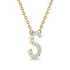 Thumbnail Image 2 of 1/10 CT. T.W. Diamond &quot;S&quot; Initial Necklace in 10K Gold - 17&quot;