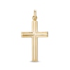 Thumbnail Image 0 of Made in Italy Ribbed Cross Necklace Charm in 14K Gold