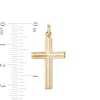 Thumbnail Image 1 of Made in Italy Ribbed Cross Necklace Charm in 14K Gold