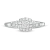 Thumbnail Image 3 of Cherished Promise Collection™ 1/3 CT. T.W. Princess-Cut Quad Diamond Cushion Frame Promise Ring in 10K White Gold