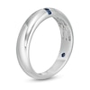 Thumbnail Image 3 of Vera Wang Love Collection Men's Blue Sapphire Linear Three Stone Wedding Band in 14K White Gold