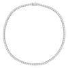 Thumbnail Image 3 of 4.0mm White Lab-Created Sapphire Tennis Necklace in Sterling Silver - 17&quot;