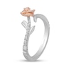 Thumbnail Image 2 of Enchanted Disney Belle 1/10 CT. T.W. Diamond Rose Bypass Ring in Sterling Silver and 10K Rose Gold