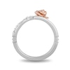 Thumbnail Image 3 of Enchanted Disney Belle 1/10 CT. T.W. Diamond Rose Bypass Ring in Sterling Silver and 10K Rose Gold