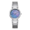 Thumbnail Image 1 of Ladies' Citizen Eco-Drive® Crystal Accent Watch with Blue Mother-of-Pearl Dial (Model: EM0840-59N)