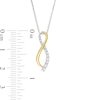 Thumbnail Image 2 of 1/5 CT. T.W. Diamond Infinity Ribbon Pendant in Sterling Silver with 14K Gold Plate