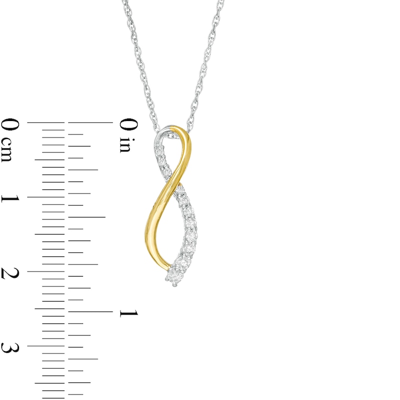 Main Image 2 of 1/5 CT. T.W. Diamond Infinity Ribbon Pendant in Sterling Silver with 14K Gold Plate