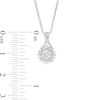 Thumbnail Image 1 of 1/4 CT. T.W. Baguette-Cut and Round Diamond Sunflower Drop Pendant in Sterling Silver