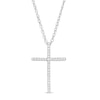 Thumbnail Image 1 of 1/8 CT. T.W. Diamond Cross Pendant in Sterling Silver