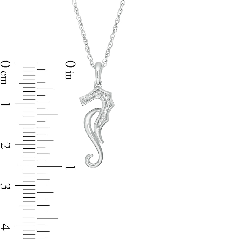 Diamond Accent Abstract Seahorse Pendant in Sterling Silver