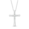 Thumbnail Image 1 of 1/20 CT. T.W. Diamond Flared Cross Pendant in Sterling Silver