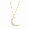 Thumbnail Image 1 of 1/10 CT. T.W. Diamond Crescent Moon Pendant in Sterling Silver with 14K Gold Plate