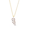 Thumbnail Image 1 of 1/6 CT. T.W. Enhanced Champagne and White Diamond Leafy-Branch Pendant in Sterling Silver with 14K Gold Plate