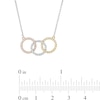 Thumbnail Image 2 of 1/3 CT. T.W. Diamond Interwoven Circle Trio Necklace in 10K Tri-Tone Gold