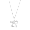 Thumbnail Image 1 of 1/20 CT. T.W. Diamond Bow Pendant in Sterling Silver