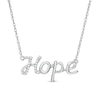 Thumbnail Image 1 of 1/15 CT. T.W. Diamond &quot;Hope&quot; Script Necklace in Sterling Silver