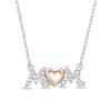 Thumbnail Image 1 of 1/8 CT. T.W. Diamond &quot;MOM&quot; with Heart Necklace in Sterling Silver and 10K Rose Gold