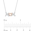 Thumbnail Image 2 of 1/8 CT. T.W. Diamond &quot;MOM&quot; with Heart Necklace in Sterling Silver and 10K Rose Gold