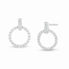 Thumbnail Image 1 of 1/4 CT. T.W. Diamond Doorknocker Drop Earrings in Sterling Silver