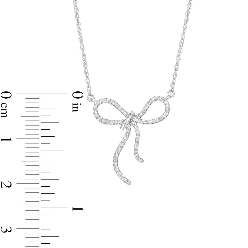14KT White Gold Diamond Ribbon Necklace