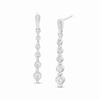 Thumbnail Image 1 of 1/6 CT. T.W. Diamond Graduated Linear Drop Earrings in Sterling Silver