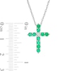 Thumbnail Image 3 of Lab-Created Emerald and White Sapphire Cross Pendant in Sterling Silver