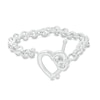 Thumbnail Image 0 of Heart Toggle Bracelet in Sterling Silver - 7.5"