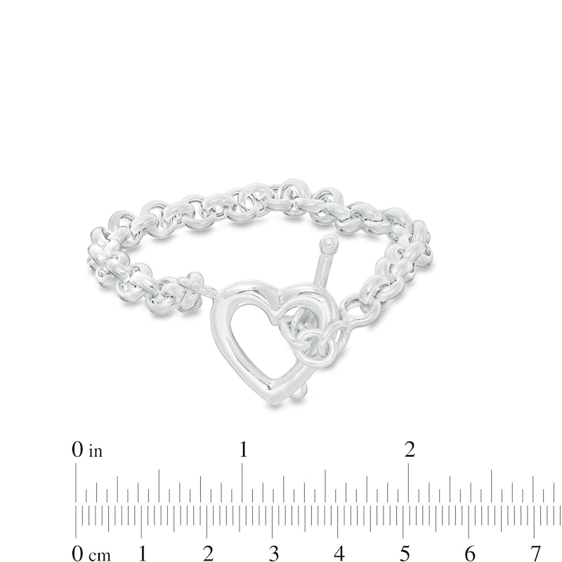 Heart Toggle Bracelet in Sterling Silver - 7.5"