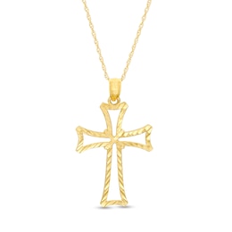 Open Flared &quot;X&quot; Cross Pendant in 10K Gold