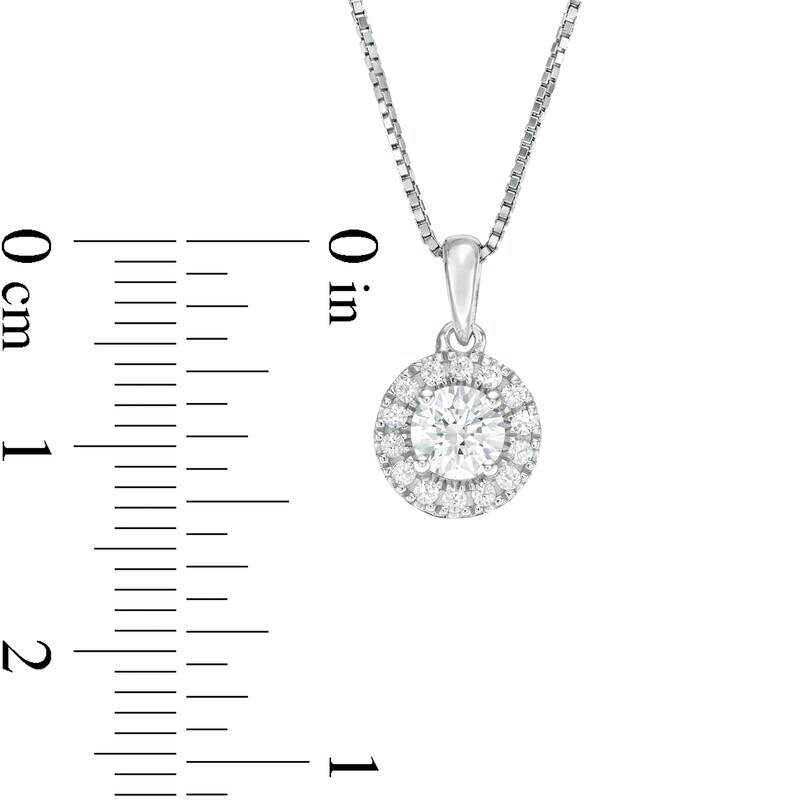 Main Image 3 of 1/2 CT. T.W. Diamond Frame Pendant in 14K White Gold (I/I2)