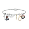 Thumbnail Image 1 of Wonder Woman™ Collection Multi-Gemstone Charm Bangle Bracelet in Sterling Silver and 10K Gold