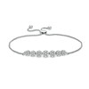 Thumbnail Image 1 of 1 CT. T.W. Multi-Diamond Seven Stone Bolo Bracelet in 10K White Gold - 10&quot;