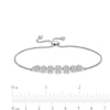 Thumbnail Image 3 of 1 CT. T.W. Multi-Diamond Seven Stone Bolo Bracelet in 10K White Gold - 10&quot;