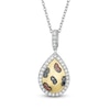 Thumbnail Image 0 of Wonder Woman™ Collection 1/3 CT. T.W. Multi-Color and White Diamond Cheetah Pendant in Sterling Silver and 10K Gold
