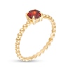 Thumbnail Image 3 of 5.0mm Garnet Bead Shank Ring in 10K Gold