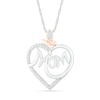 Thumbnail Image 0 of 1/8 CT. T.W. Diamond Heart with "Mom" Pendant in Sterling Silver and 10K Rose Gold