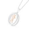 Thumbnail Image 2 of 1/10 CT. T.W. Diamond Linear &quot;MOM&quot; Open Circle Pendant in Sterling Silver and 10K Rose Gold