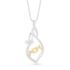 Thumbnail Image 1 of 1/15 CT. T.W. Diamond Open Flame &quot;MOM&quot; with Butterfly Pendant in Sterling Silver and 14K Gold Plate