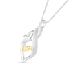 Thumbnail Image 2 of 1/15 CT. T.W. Diamond Open Flame &quot;MOM&quot; with Butterfly Pendant in Sterling Silver and 14K Gold Plate